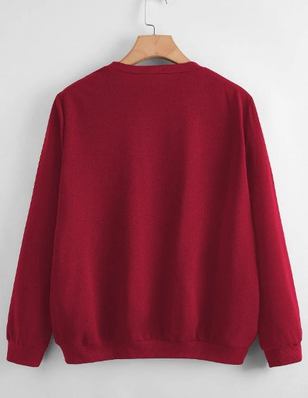 Maroon Pearls Beaded Sweatshirt For Women