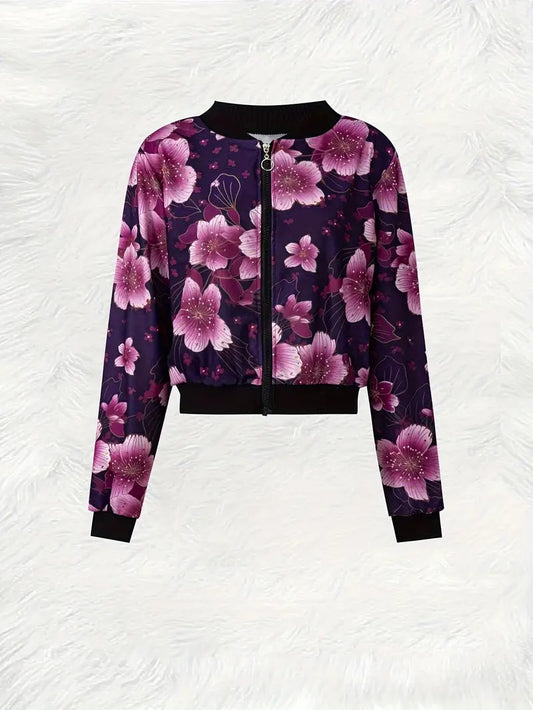 Botanical Dream Bomber Jacket For Woman