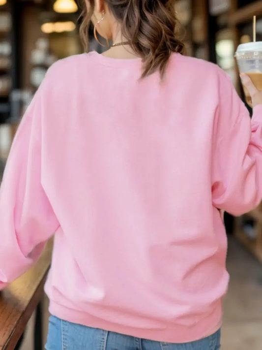 Pink Paris Printed Sweatshirt For Woman