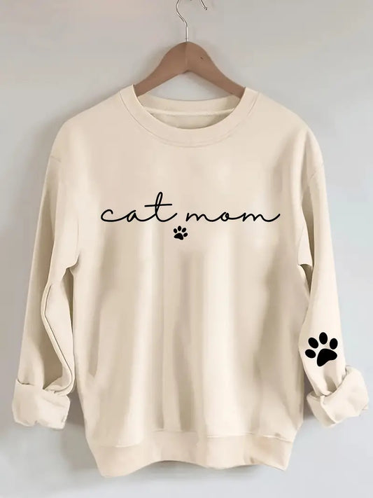 Cat Mom Printed Sweatshirts For Woman