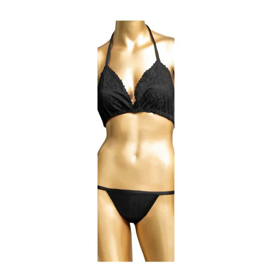 Black Gown with Bikini Set - Premium Nightwear for Women