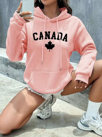 Canada Printed Hoodie For Woman