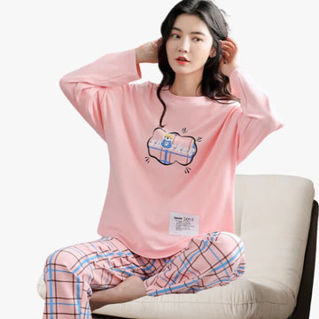 Pink Sharkee Night Suit For Woman