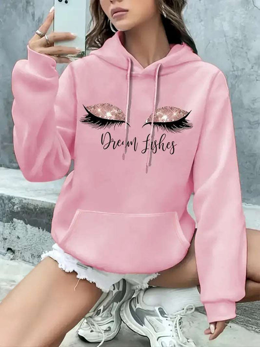 Eyes Printed Hoodie For Woman