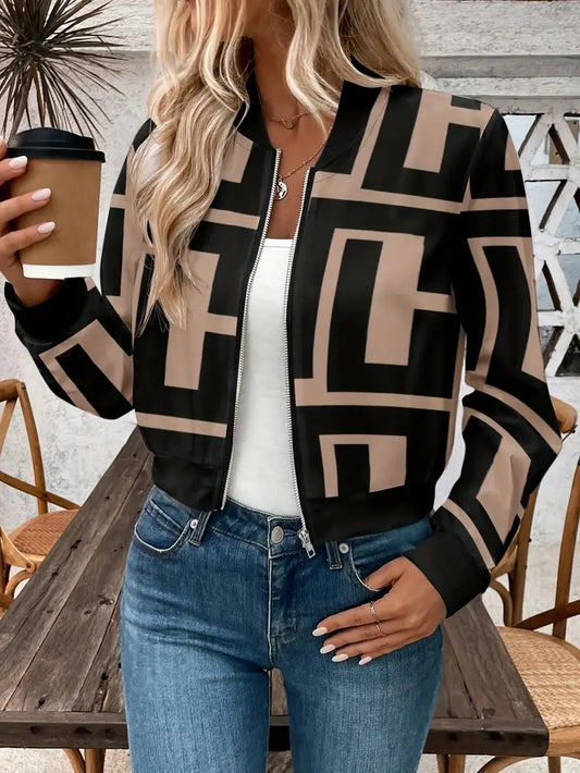 Urban Maze Bomber Jacket For Woman