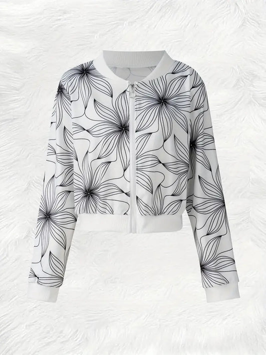 Garden Glow Bomber Jacket For Woman