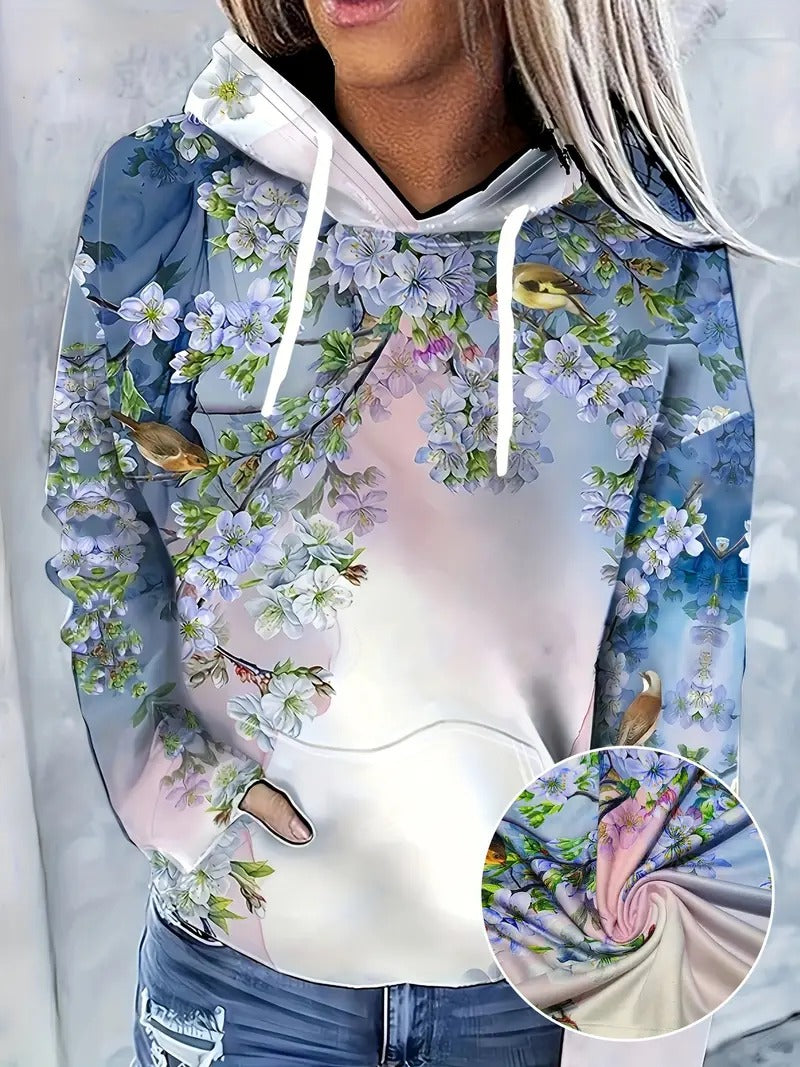 Floral Bloom Hoodie For Woman