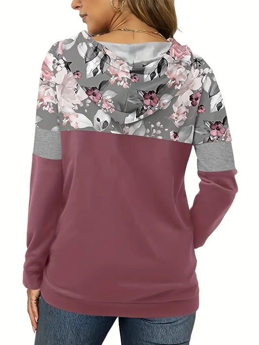 Floral Bloom Hoodie For Woman