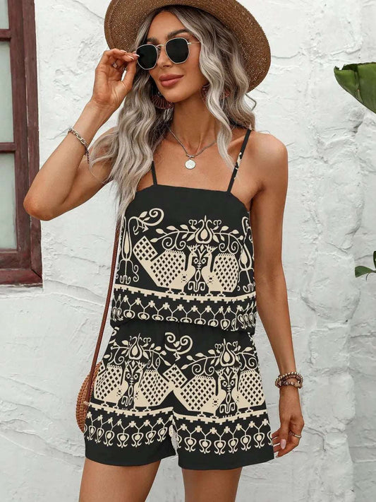 Geometric Print Cami & Shorts Set