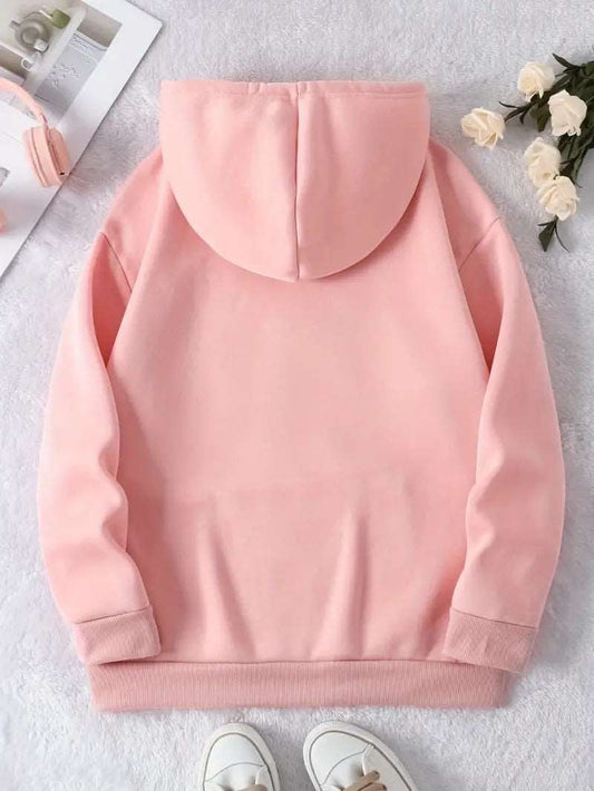 Kawaii Bear Pink Hoodie For Woman