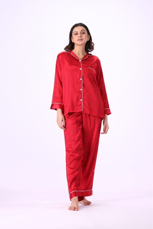 Classic Elegance Silk Pj Set For Women