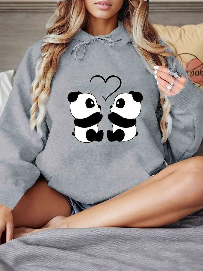 Cute Panda Love Printed For Woman