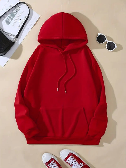 Red Butterfly Printed Hoodies For Woman