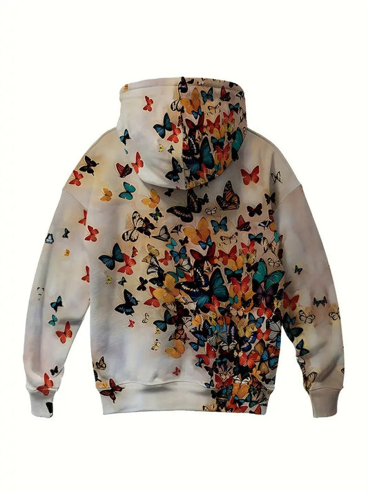 Butterfly Bliss Graphic Hoodie For Woman