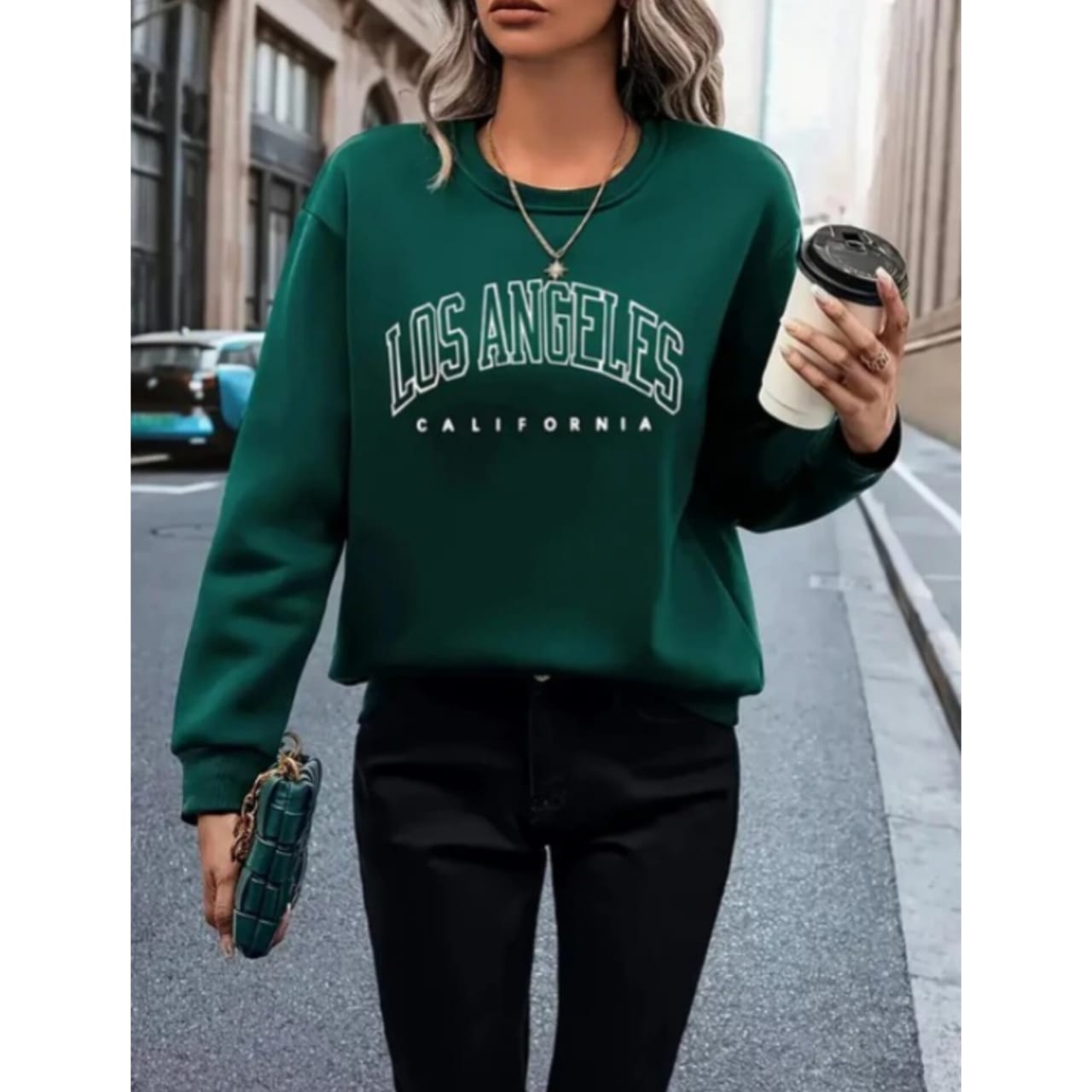 Classic LA Green Sweatshirt for Women